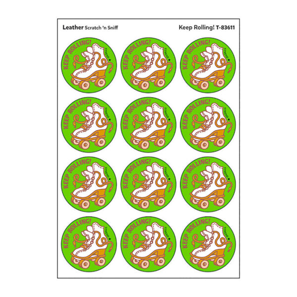 Keep Rolling!-Leather Scented Stickers, 24 Per Pack, 6 Packs