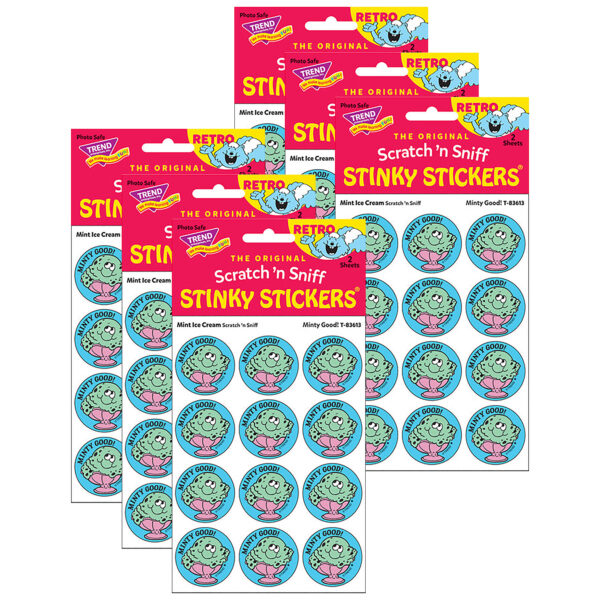 Minty Good!-Mint Ice Cream Scented Stickers, 24 Per Pack, 6 Packs