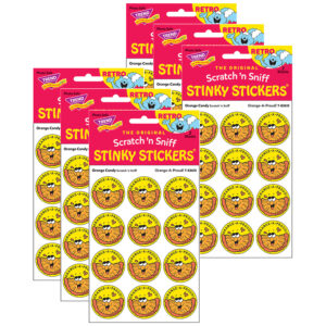 Orange-A-Proud!-Orange Candy Scented Stickers, 24 Per Pack, 6 Packs