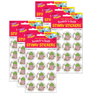 Right On!-Pineapple Scented Stickers, 24 Per Pack, 6 Packs