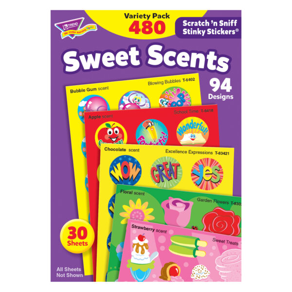 Sweet Scents Stinky Stickers Variety Pack, 480 ct