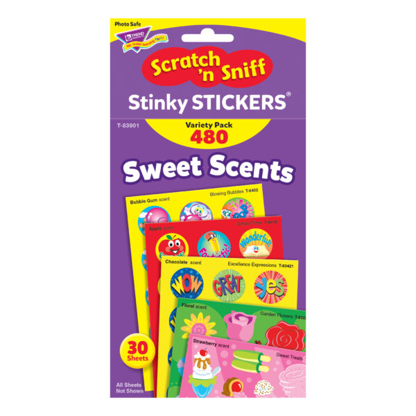 Sweet Scents Stinky Stickers Variety Pack, 480 ct