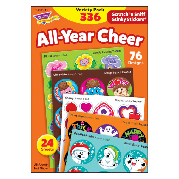 All Year Cheer Stinky Stickers Variety Pack, 336 Count