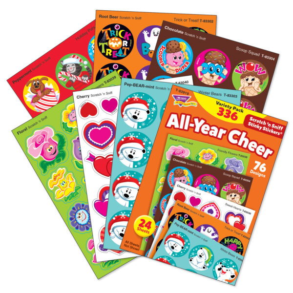 All Year Cheer Stinky Stickers Variety Pack, 336 Count