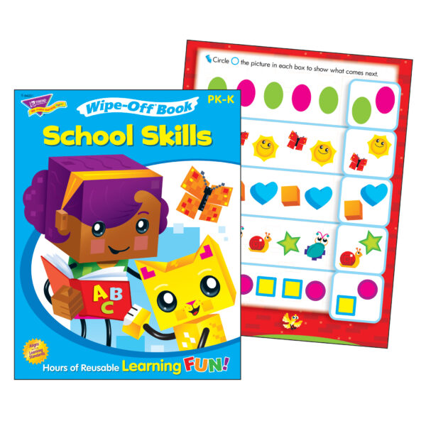 School Skills Wipe-Off Book Wipe-Off Book, 28 pgs, Pack of 3