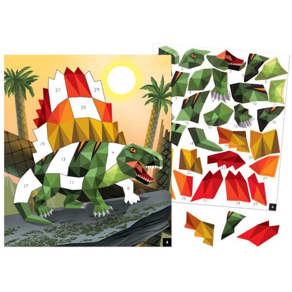 Dinosaurs Modern Mosaics Stick to the Numbers Activity Book, Pack of 2