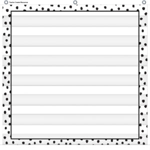 Black Painted Dots on White 7 Pocket Chart, 28" x 28"