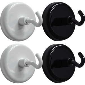 Black & White Magnetic Hooks, Pack of 4