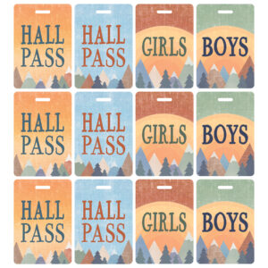 Moving Mountains Hall Pass with Lanyard, 4 Per Pack, 3 Packs