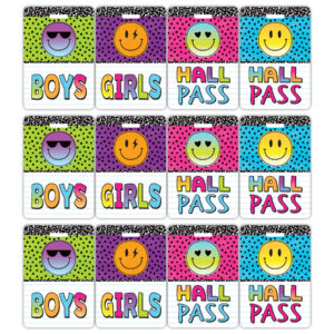 Brights 4Ever Hall Pass with Lanyard, 4 Per Pack, 3 Packs