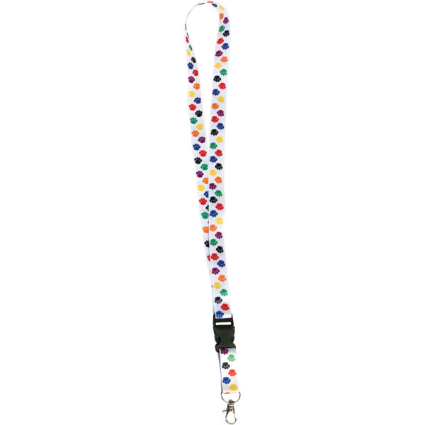 Colorful Paw Print Lanyard, Pack of 6