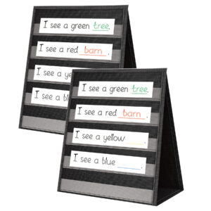 Black Desktop Pocket Chart, 15-1-2" x 12", Pack of 2