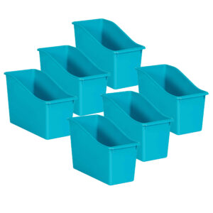 Teal Plastic Book Bin, Pack of 6