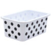 Black Polka Dots on White Small Plastic Storage Bin, Pack of 3