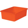 Orange Large Plastic Storage Bin, Pack of 3