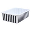 Black and White Stripes Large Plastic Storage Bin, Pack of 3