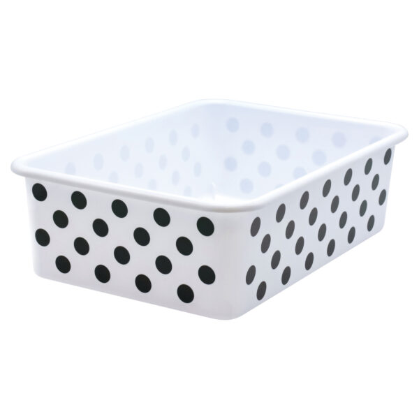 Black Polka Dots on White Large Plastic Storage Bin, Pack of 3