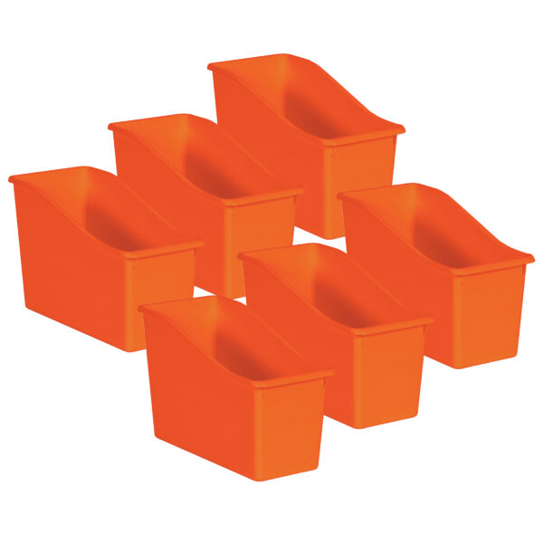 Orange Plastic Book Bin, Pack of 6