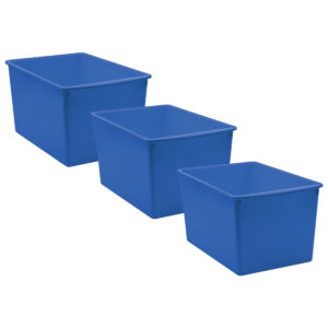 Blue Plastic Multi-Purpose Bin, Pack of 3