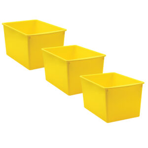 Yellow Plastic Multi-Purpose Bin, Pack of 3