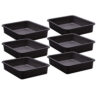 Black Large Plastic Letter Tray, Pack of 6