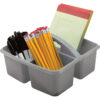 Gray Plastic Storage Caddy, Pack of 6