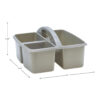 Gray Plastic Storage Caddy, Pack of 6