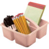 Blush Plastic Storage Caddy, Pack of 6