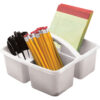 White Plastic Storage Caddy, Pack of 6