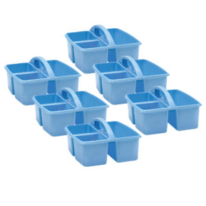 Light Blue Plastic Storage Caddy, Pack of 6