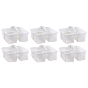 Plastic Storage Caddy, Clear, Pack of 6