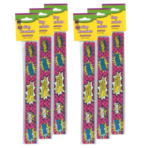 Superhero Super Student Slap Bracelets, 10 Per Pack, 6 Packs