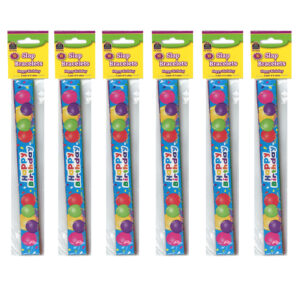 Happy Birthday Balloons Slap Bracelets, 10 Per Pack, 6 Packs