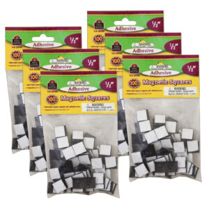 Adhesive Magnetic Squares, 100 Per Pack, 6 Packs