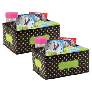 Chalkboard Brights Small Storage Bin, 8" x 11" x 5", Pack of 2