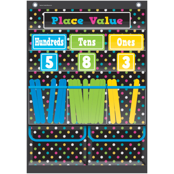 Chalkboard Brights Place Value Pocket Chart