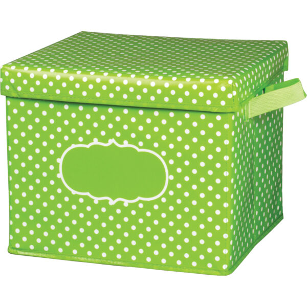 Lime Polka Dots Storage Box