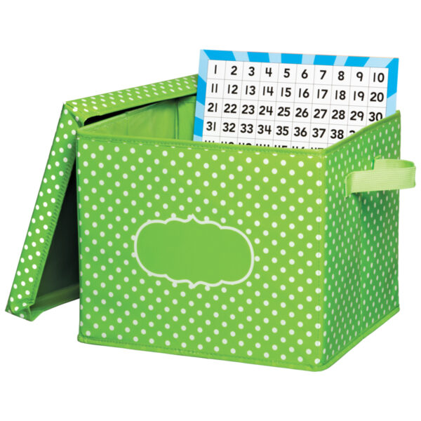 Lime Polka Dots Storage Box