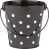 Black Polka Dots Bucket, Pack of 6