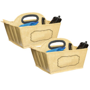 Burlap Design Storage Caddy, Pack of 2