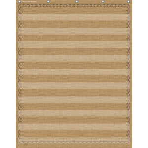 10-Pocket Pocket Chart, Burlap Design, 34" x 44"