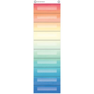 File Storage Pocket Chart, 10 Pockets, Watercolor, 14" x 58"