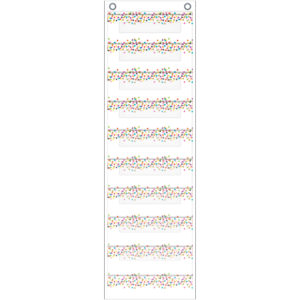 File Storage Pocket Chart, 10 Pockets, Confetti, 14" x 58"