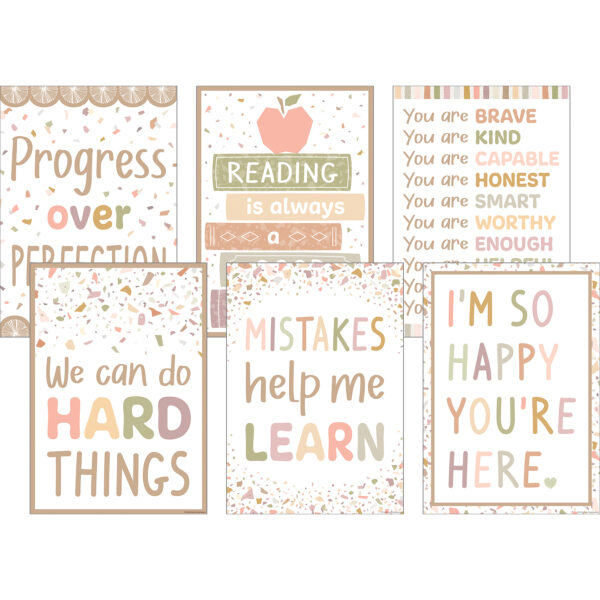 Terrazzo Tones Positive Poster, Set of 6