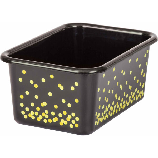 Black Confetti Small Plastic Storage Bin, Pack of 3