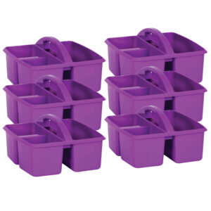 Purple Plastic Storage Caddy, Pack of 6