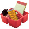 Red Plastic Storage Caddy, Pack of 6