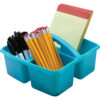 Teal Plastic Storage Caddy, Pack of 6