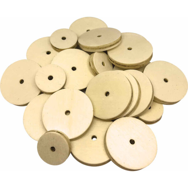 STEM Basics: Wooden Wheels, 60 Per Pack, 3 Packs