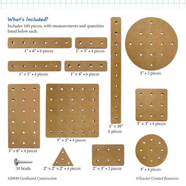 STEM Basics: Cardboard Construction - 100 Per Pack, 3 Packs